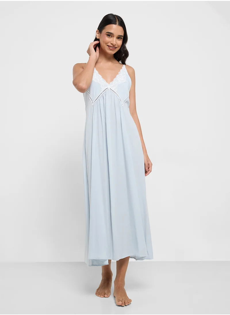 ELLA Nighdress With Lace Trims