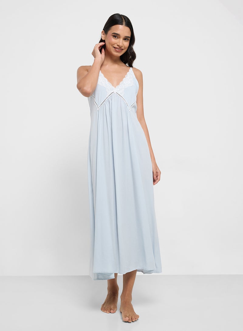 ELLA Nighdress With Lace Trims  - Image 1