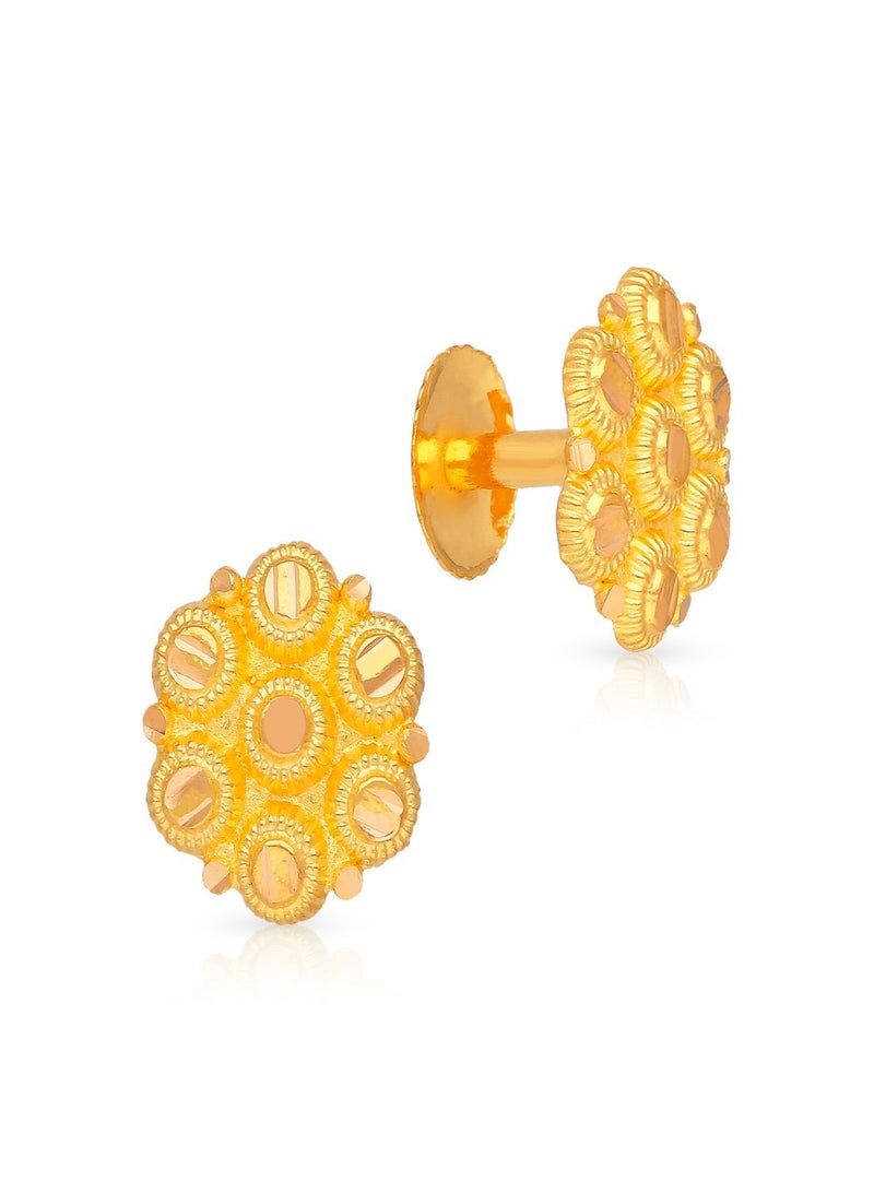 Malabar Gold and Diamonds 22 Karat 916 Purity Studs Style Screw Back Earring for Women ERKER10301 - Image 1