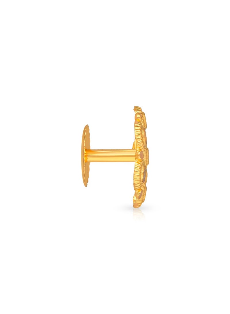 Malabar Gold and Diamonds 22 Karat 916 Purity Studs Style Screw Back Earring for Women ERKER10301 - Image 2