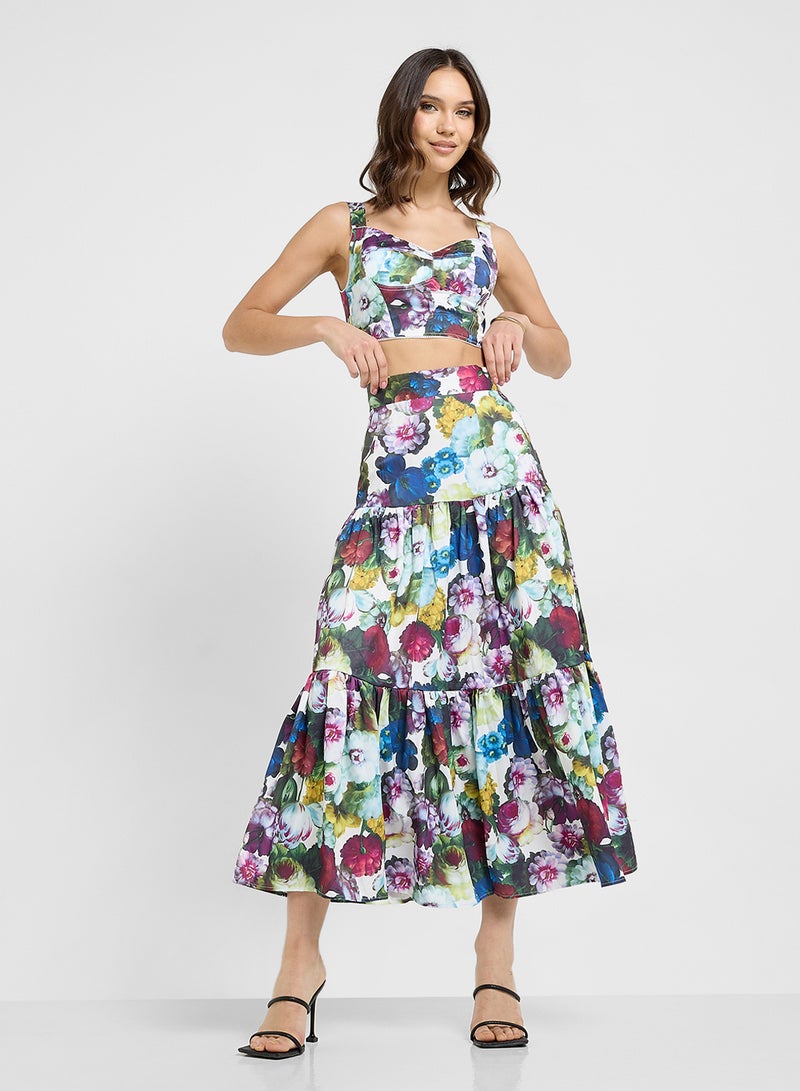 ELLA Floral Print Top & Skirt Set  - Image 1