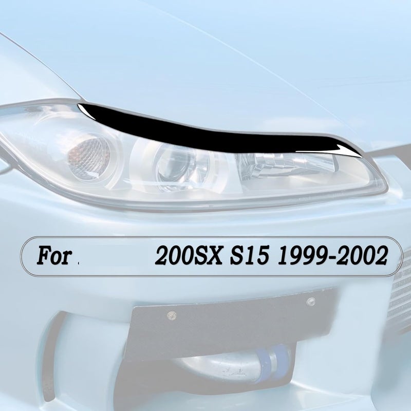 Vuzmode Gloss Black Headlight Eyelids for Nissan 200SX S15 - Image 3
