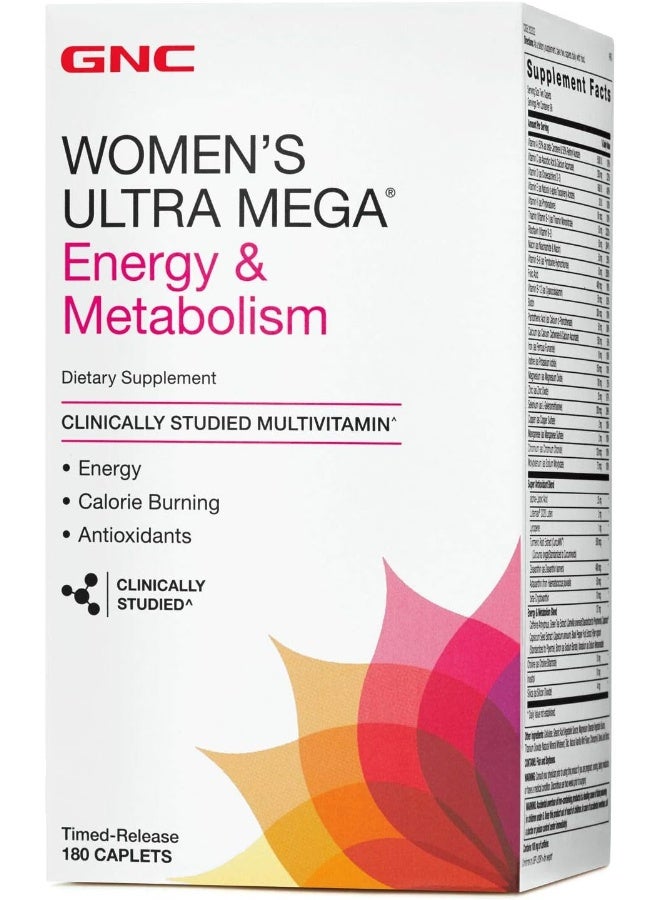 GNC فيتامينات متعددة للطاقة والتمثيل الغذائي للنساء، 180 حبة - Image 1