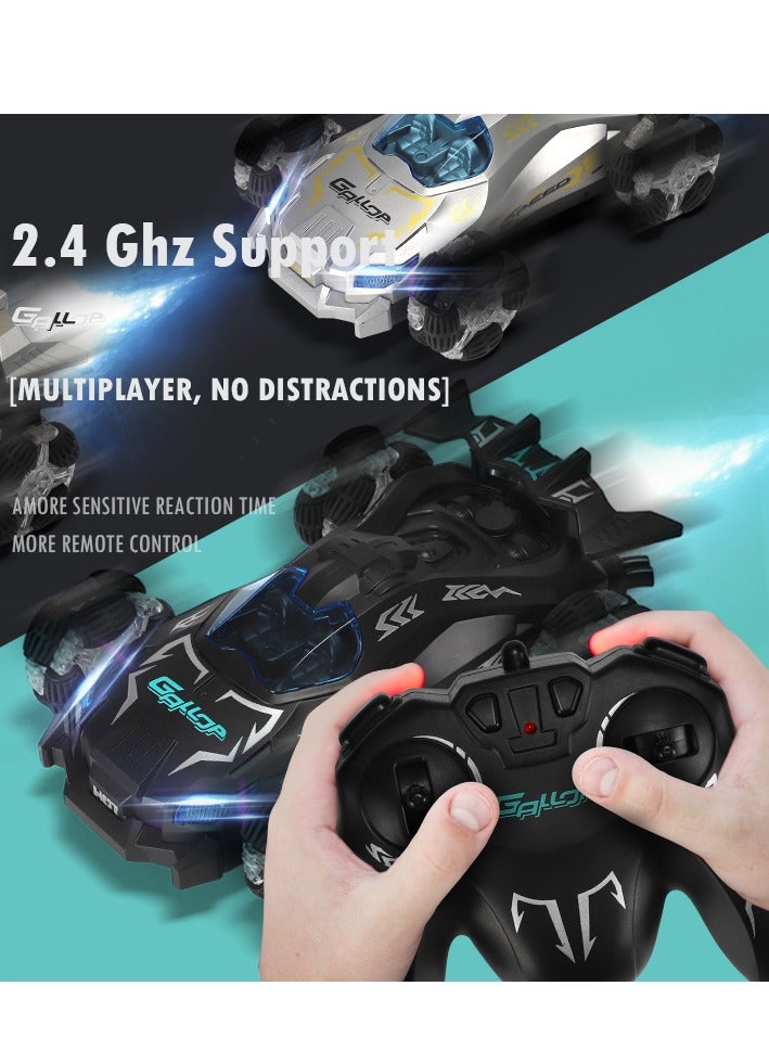 سيارة سباقات دريفت دفع رباعي عالية السرعة مع بخاخ رذاذ - مركبة بهلوانية تتحرك في جميع الاتجاهات 360 درجة، سيارة سباق بجهاز تحكم 2.4 جيجاهرتز مع أضواء LED وموسيقى، أفضل لعبة تقنية للأطفال - Image 5