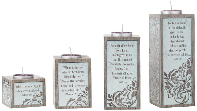 Cathedral Art Love Hope Peace Joy Pillar Advent Tea Lights Abbey CA Gift Inspirational Candle Set Multi AD139