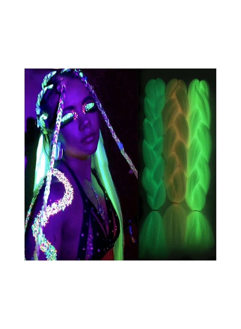 Estelle 3 Pieces Night light Synthetic Hair Extension for Braiding (Light Purple Night Light) - Image 1