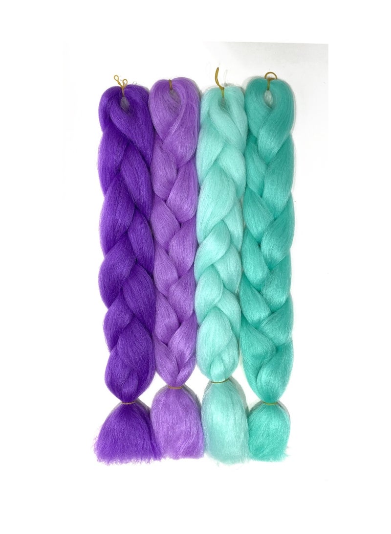 Estelle 3 Pieces Night light Synthetic Hair Extension for Braiding (Light Purple Night Light) - Image 4