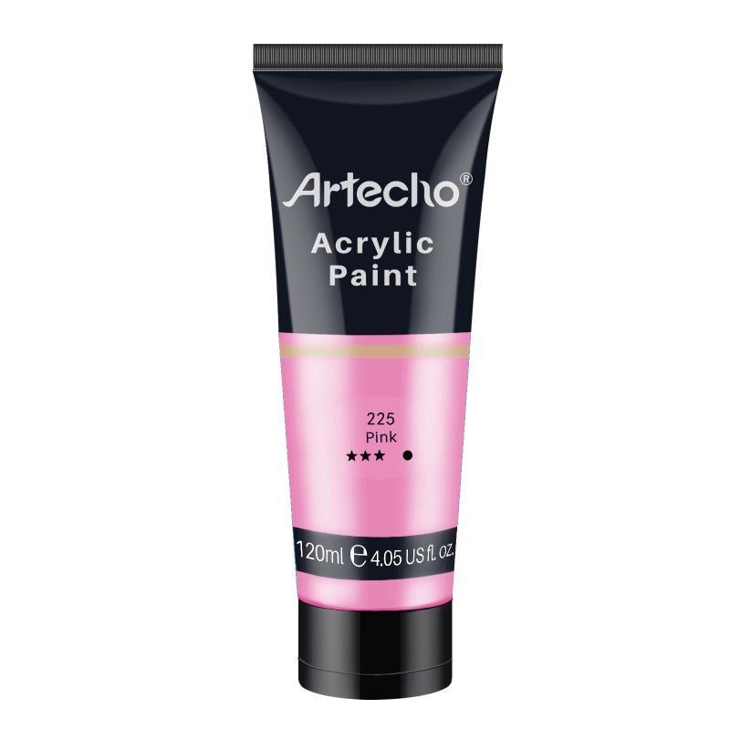Artecho Pink Acrylic Paint, Pink Paint (120ml / 4.05oz) Tubes, Art Craft Paints for Canvas, Rock, Stone, Wood, Fabric, Art Supplies - Image 1