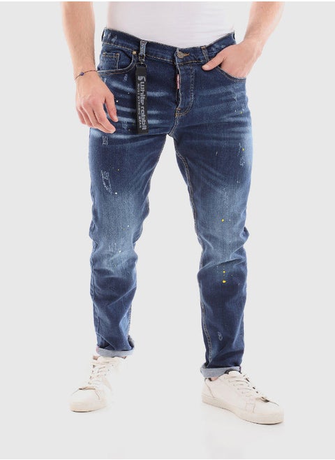 White Rabbit Front Scratch Wah Out Casual Jeans