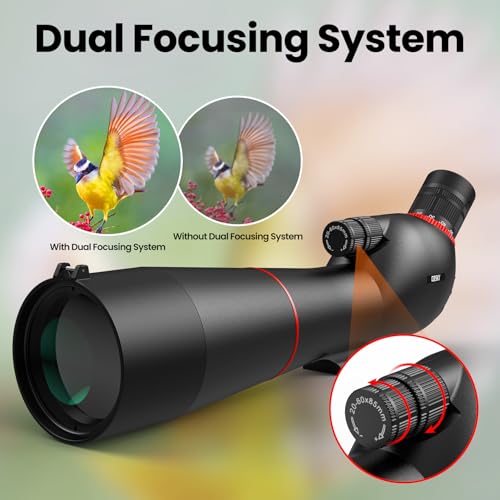 Gosky 20-60×85 Spotting Scope with Tripod - Phone Adapter, Dual Focusing Spotter Scope for Bird Watching, Wildlife Scenery (Black) - Image 5