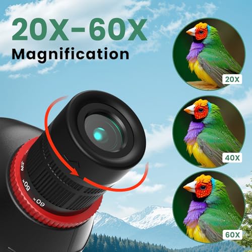 Gosky 20-60×85 Spotting Scope with Tripod - Phone Adapter, Dual Focusing Spotter Scope for Bird Watching, Wildlife Scenery (Black) - Image 2