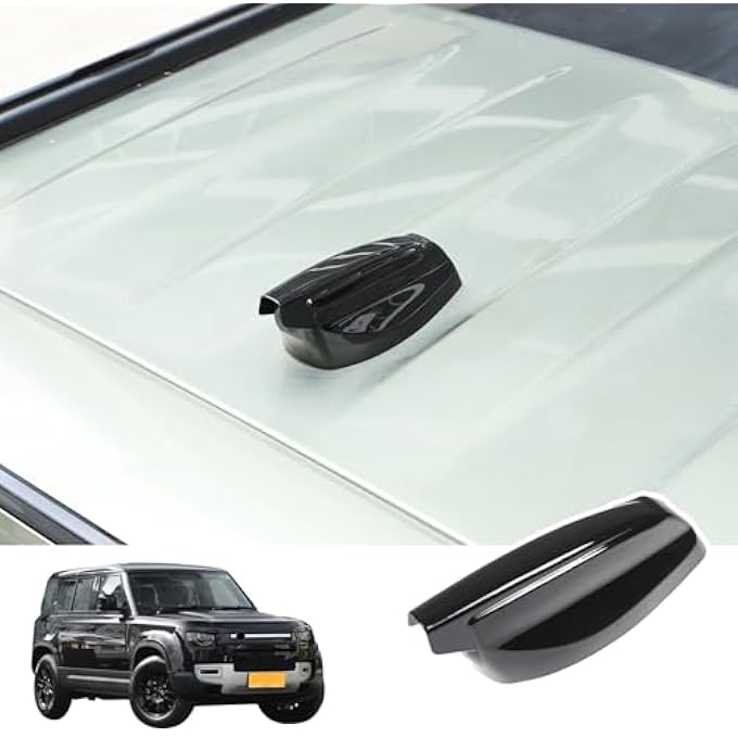 rayihni غطاء هوائي على شكل زعنفة سمكة القرش للسيارة متوافق مع لاند روفر ديفندر 90 110 130 2020-2024 غطاء هوائي سقف من مادة ABS (أسود) - Image 1