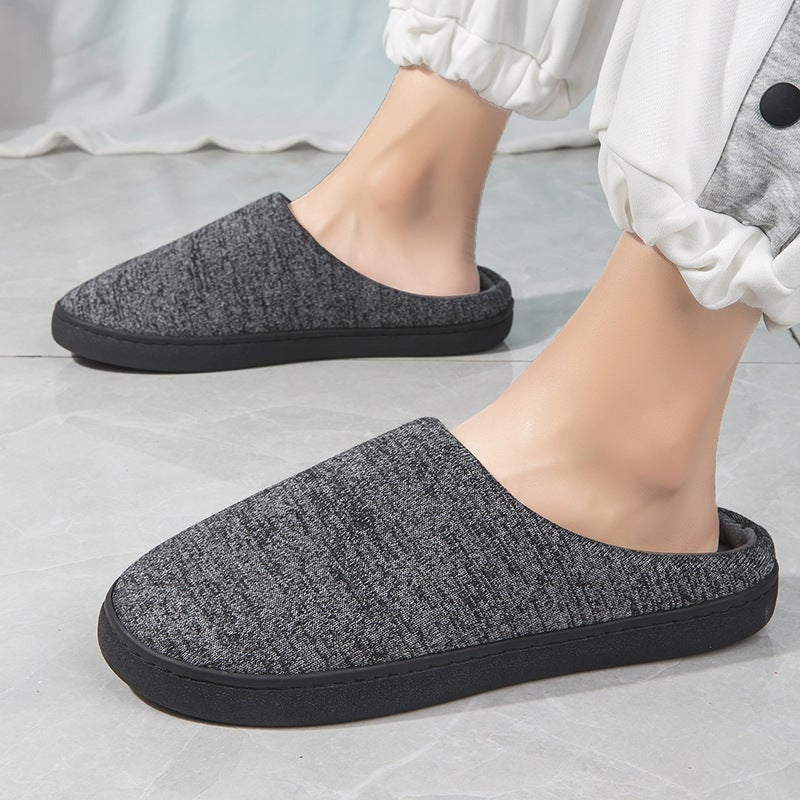 Plus Size Cotton Slippers Men'S 45 Winter Indoor Extra Large Closed Toe Cotton Slippers 46 Household Thin Cotton Plush Slippers 47 - Image 1