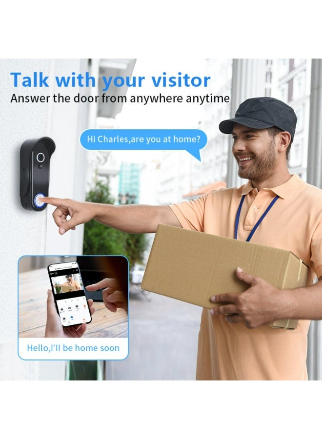 تراديو جرس باب فيديو لاسلكي 4.3 بوصة مزود بنظام اتصال داخلي ثنائي الاتجاه، ورؤية ليلية، ودعم بطاقة TF سعة 128 جيجابايت، وشاشة IPS، وأمان معزز، واستهلاك منخفض للطاقة - سهولة التركيب وعمر بطارية طويلجرس باب فيديو لاسلكي 4.3 بوصة مزود بنظام اتصال داخلي ثنائي الاتجاه، ورؤية ليلية، ودعم بطاقة TF سعة 128 جيجابايت، وشاشة IPS، وأمان معزز، واستهلاك منخفض للطاقة - سهولة التركيب وعمر بطارية طويل - Image 2