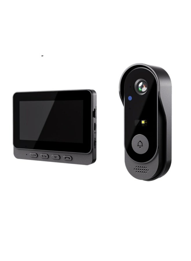 تراديو جرس باب فيديو لاسلكي 4.3 بوصة مزود بنظام اتصال داخلي ثنائي الاتجاه، ورؤية ليلية، ودعم بطاقة TF سعة 128 جيجابايت، وشاشة IPS، وأمان معزز، واستهلاك منخفض للطاقة - سهولة التركيب وعمر بطارية طويلجرس باب فيديو لاسلكي 4.3 بوصة مزود بنظام اتصال داخلي ثنائي الاتجاه، ورؤية ليلية، ودعم بطاقة TF سعة 128 جيجابايت، وشاشة IPS، وأمان معزز، واستهلاك منخفض للطاقة - سهولة التركيب وعمر بطارية طويل - Image 1