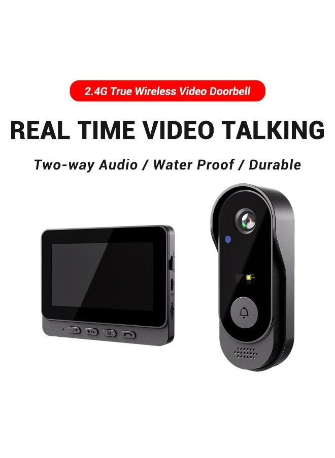 تراديو جرس باب فيديو لاسلكي 4.3 بوصة مزود بنظام اتصال داخلي ثنائي الاتجاه، ورؤية ليلية، ودعم بطاقة TF سعة 128 جيجابايت، وشاشة IPS، وأمان معزز، واستهلاك منخفض للطاقة - سهولة التركيب وعمر بطارية طويلجرس باب فيديو لاسلكي 4.3 بوصة مزود بنظام اتصال داخلي ثنائي الاتجاه، ورؤية ليلية، ودعم بطاقة TF سعة 128 جيجابايت، وشاشة IPS، وأمان معزز، واستهلاك منخفض للطاقة - سهولة التركيب وعمر بطارية طويل - Image 5