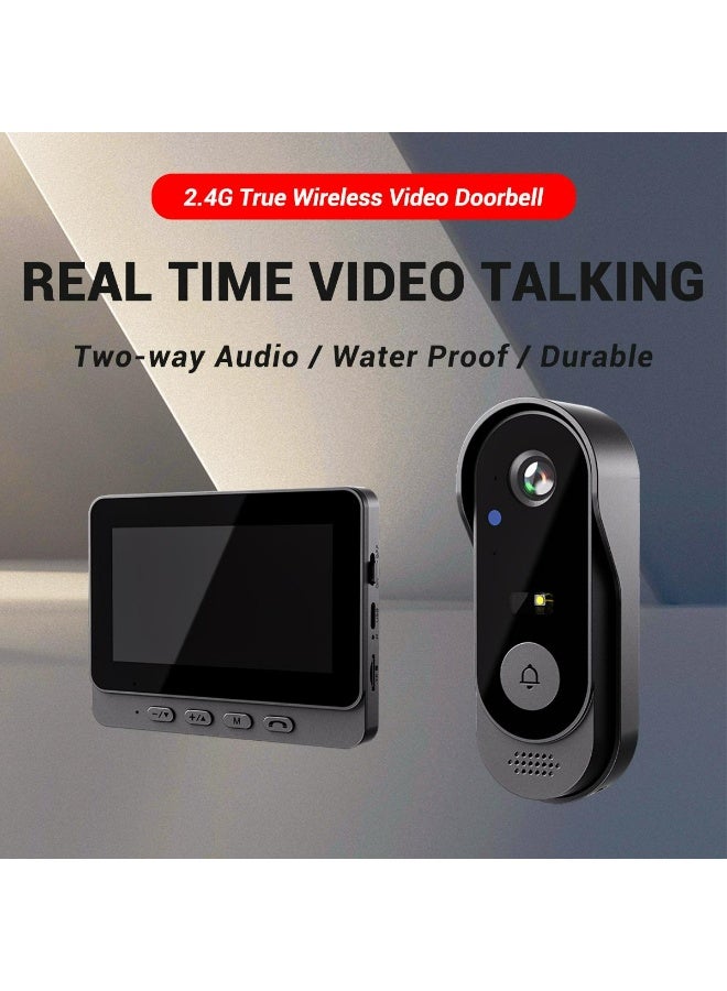 تراديو جرس باب فيديو لاسلكي 4.3 بوصة مزود بنظام اتصال داخلي ثنائي الاتجاه، ورؤية ليلية، ودعم بطاقة TF سعة 128 جيجابايت، وشاشة IPS، وأمان معزز، واستهلاك منخفض للطاقة - سهولة التركيب وعمر بطارية طويلجرس باب فيديو لاسلكي 4.3 بوصة مزود بنظام اتصال داخلي ثنائي الاتجاه، ورؤية ليلية، ودعم بطاقة TF سعة 128 جيجابايت، وشاشة IPS، وأمان معزز، واستهلاك منخفض للطاقة - سهولة التركيب وعمر بطارية طويل - Image 3