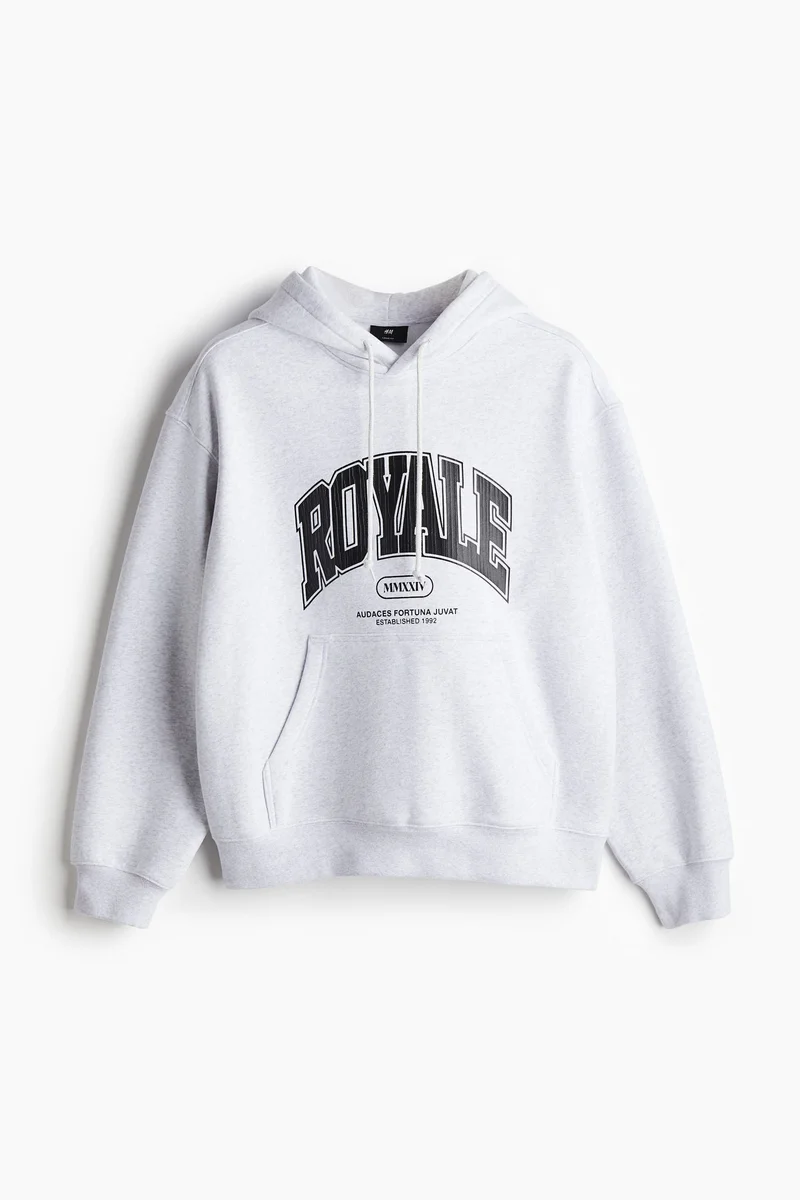 اتش اند ام Loose Fit Printed Hoodie