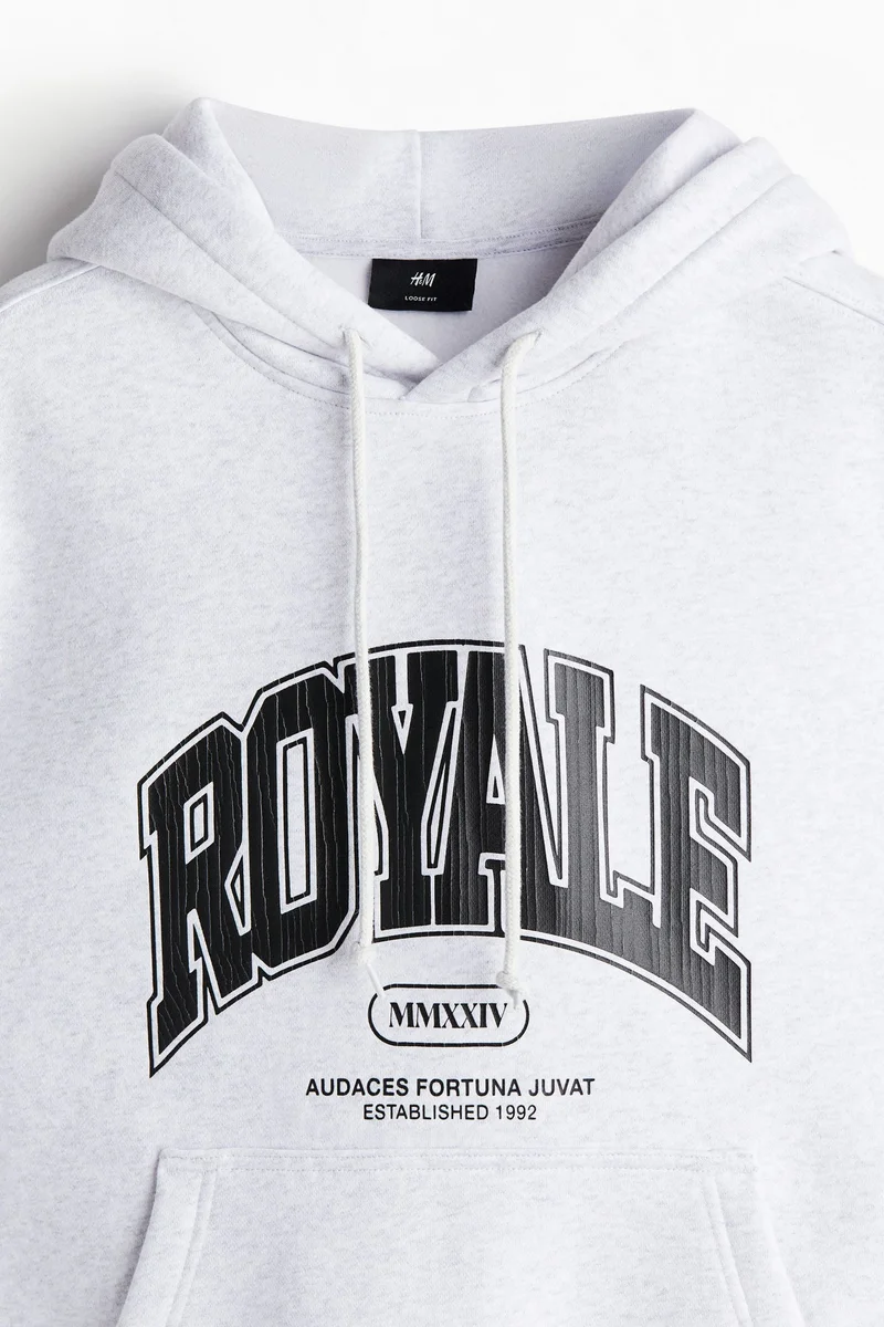 اتش اند ام Loose Fit Printed Hoodie