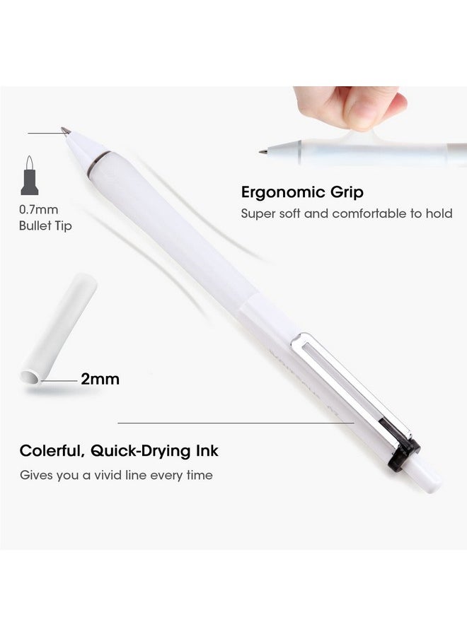 WRITECH Gel Ink Retractable Pens: Assorted Colors Ink 0.7Mm Medium Point Pen Set, Smooth Writing Multi Colored No Bleed Pens Bulk For Journaling 8Ct  - Image 4