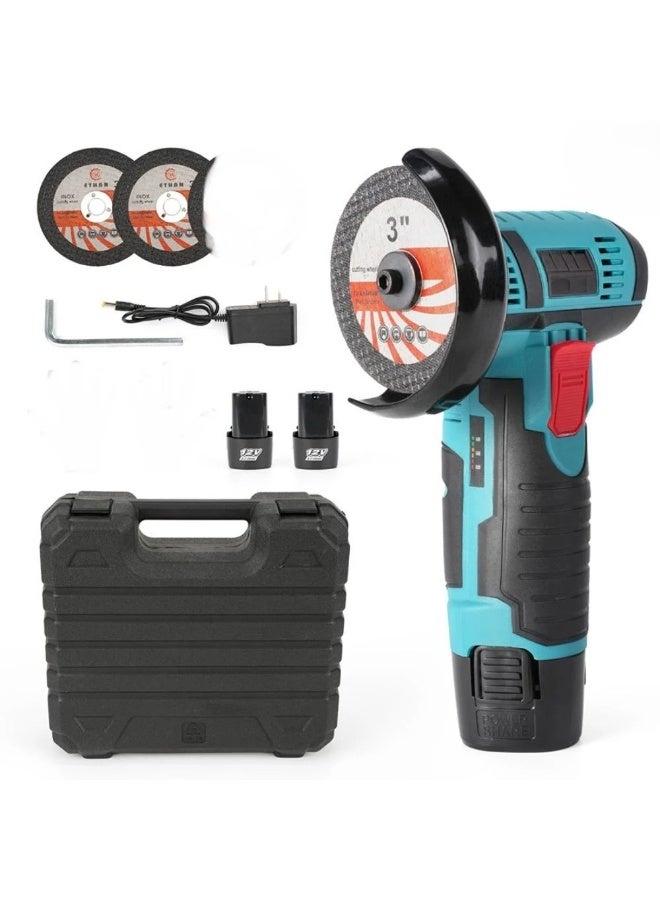 دينكس أداة صقل زوايا بسرعة 18500دورة في الدقيقة، اداة صقل كهربائية محمولة باليد مع قرصين قطع و2 بطارية - صاروخ صقل بقوة 550 واط، متعددة الوظائف لتبديد الحرارة للمعادن والخشب والحجر والستيل - Image 1