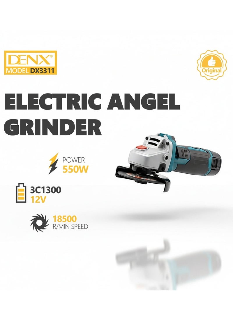 Denx DX3311 DENX 12V Portable Electric Angle Grinder for Cutting Iron - 2 Battery - Image 2