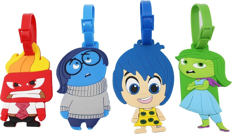 Finex 4pcs Set Movie Emotions Travel Luggage ID Tag for Bags Suitcases Joy Sadness Anger Disgust - Image 4