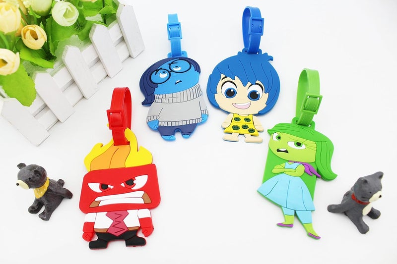 Finex 4pcs Set Movie Emotions Travel Luggage ID Tag for Bags Suitcases Joy Sadness Anger Disgust - Image 5
