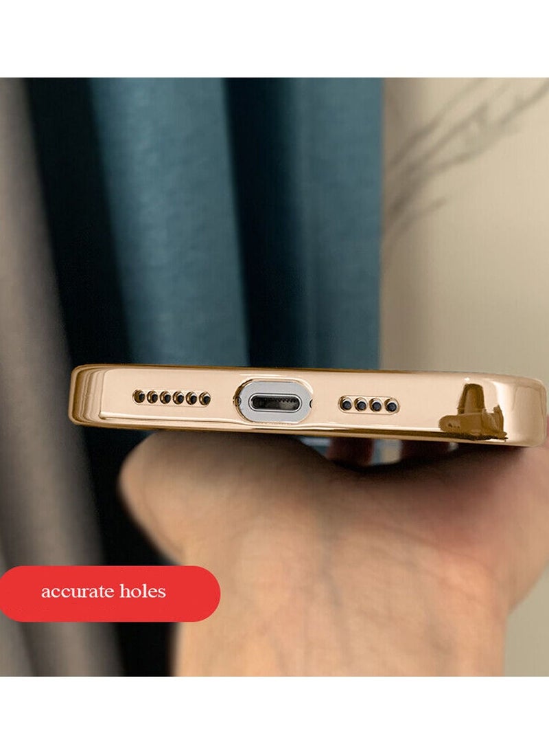COBLUE - Luxury Clear Plating Soft Case Cover With MagSafe Wireless Charging Function For Apple iPhone 14 Gold - Image 1
