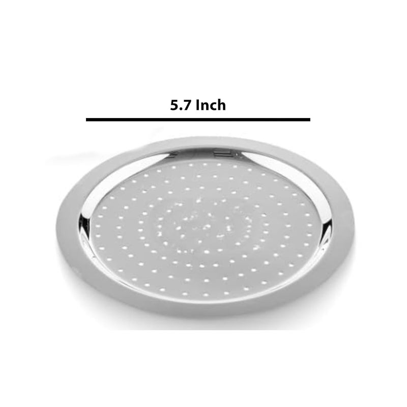 MS WORLD Stainless Steel Hole Lid | Lid Covers for Utensils | Milk Cover Plate| Steel Jali Plate | Steel Cover Lids for Kitchen | Size 5.7 Inch (Pack of 6) - Image 2