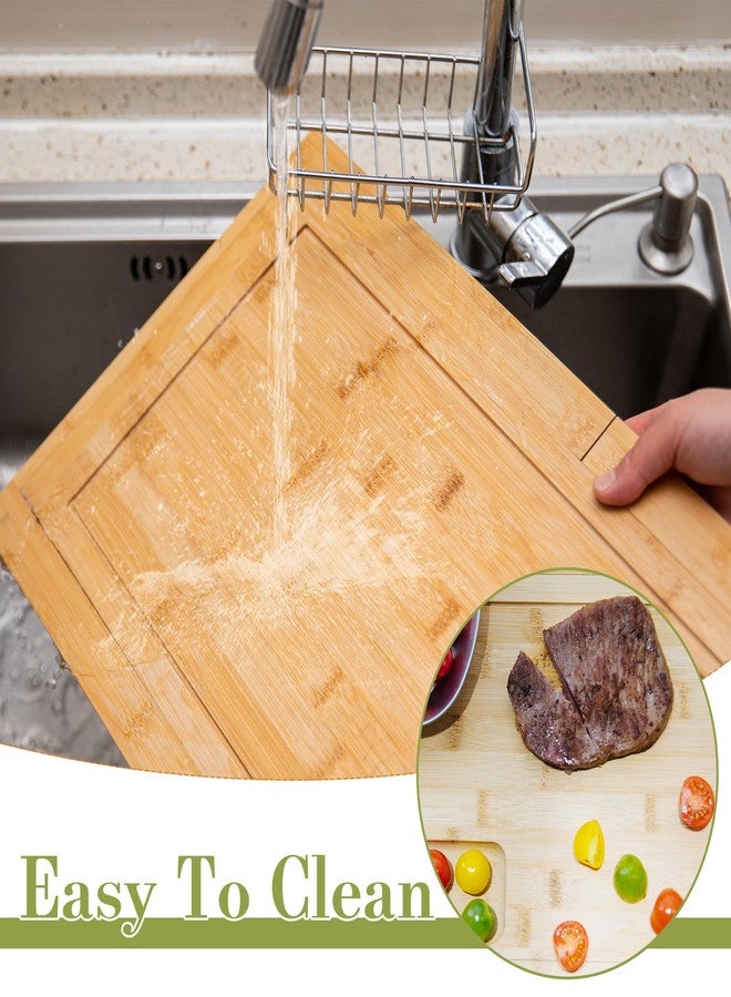 DD DEFINED DECO Defined Deco Over The Sink Cutting Board, Extra Large 33in Expandable Cutting Board Over Sink, Natural Bamboo Cutting Boards with Juice Groove,Kitchen Sink Cover for Counter Space (33") - Image 4
