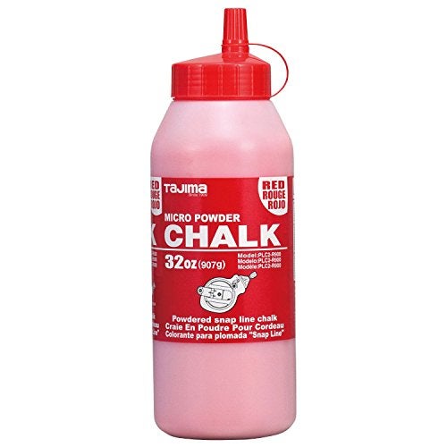 TAJIMA Micro Chalk - Red 32 oz (907g) Ultra-Fine Snap-Line Chalk with Durable Bottle & Easy-Fill Nozzle - PLC2-R900 - Image 1