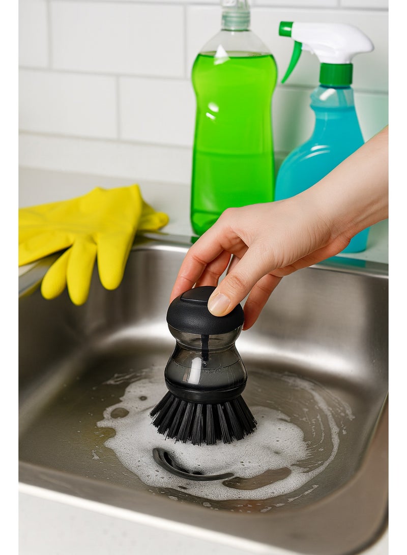 تيتيز فرشاة تنظيف صحون ومجلى وموزع سائل تنظيف بلاستيك 80x80x100  مم - Image 3
