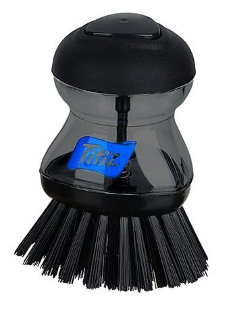 تيتيز فرشاة تنظيف صحون ومجلى وموزع سائل تنظيف بلاستيك 80x80x100  مم - Image 1