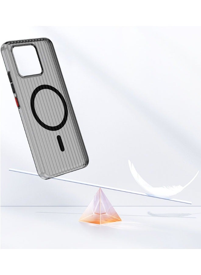 General Corrugated grating PC hard shell for Xiaomi 14/14Pro mobile phone case, magnetic ice mist matte Xiaomi 14/14Pro mobile phone case  - Image 3