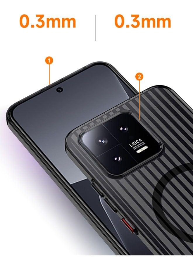 General Corrugated grating PC hard shell for Xiaomi 14/14Pro mobile phone case, magnetic ice mist matte Xiaomi 14/14Pro mobile phone case  - Image 4