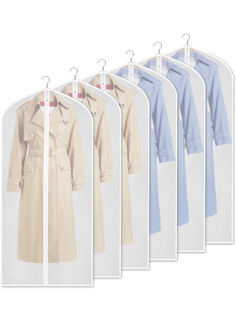 CityRiya-Long Garment Bags, 6 Packs 120cm Dress Bags for Gowns Long, Travel Suit Bag for Closet Storage, Dust Proof Garment Covers Dress Suit Bag for Hanging Clothes, Coats, Jackets, Robes - Image 1