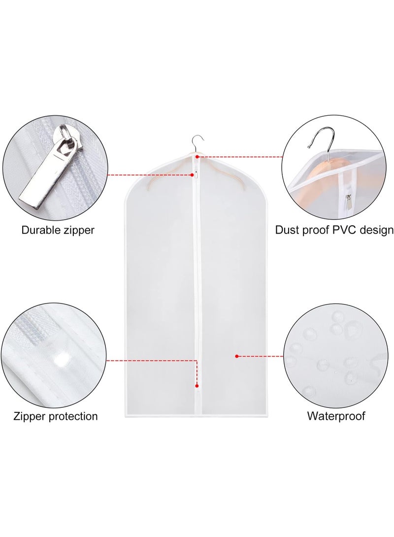 CityRiya-Long Garment Bags, 6 Packs 120cm Dress Bags for Gowns Long, Travel Suit Bag for Closet Storage, Dust Proof Garment Covers Dress Suit Bag for Hanging Clothes, Coats, Jackets, Robes - Image 5