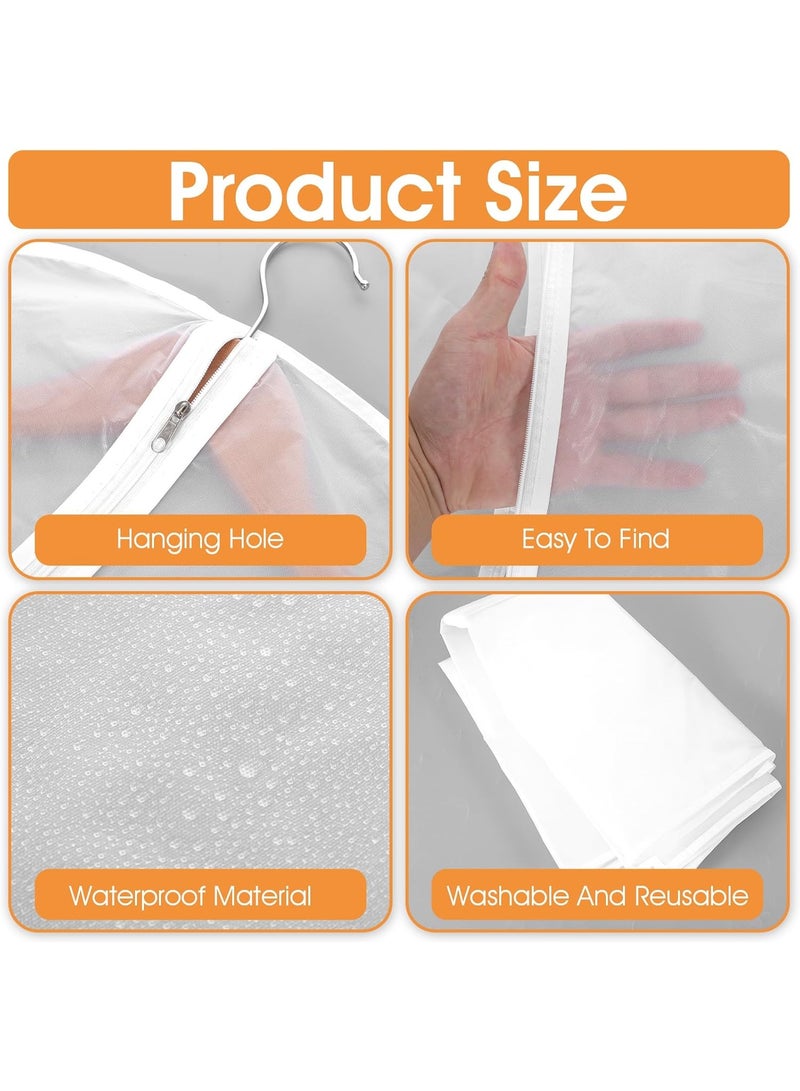 CityRiya-Long Garment Bags, 6 Packs 120cm Dress Bags for Gowns Long, Travel Suit Bag for Closet Storage, Dust Proof Garment Covers Dress Suit Bag for Hanging Clothes, Coats, Jackets, Robes - Image 2