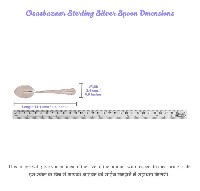 Osasbazaar Sterling Silver Spoon, Silver Tea Spoon Premium for Home and Kitchen - 90%-92.5% Pure BIS Hallmarked - Image 4
