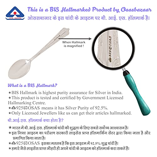 Osasbazaar Sterling Silver Spoon, Silver Tea Spoon Premium for Home and Kitchen - 90%-92.5% Pure BIS Hallmarked - Image 5