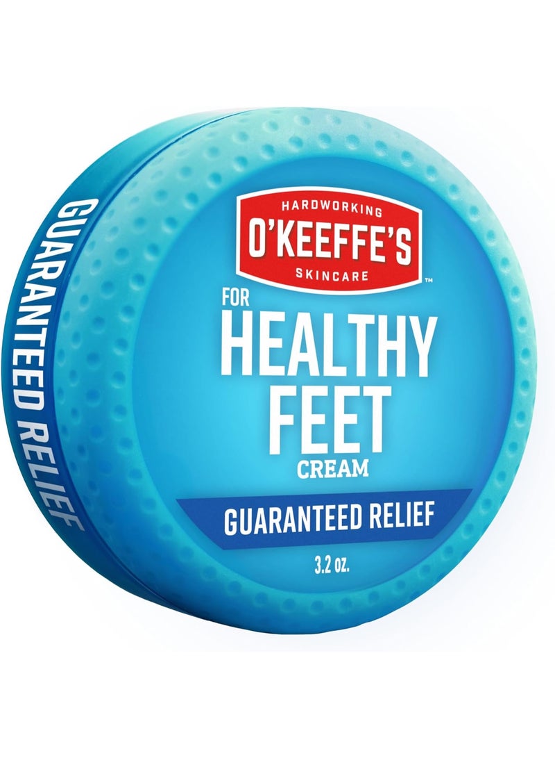 O'Keeffe's كريم القدمين الصحي، يعالج، يخفف ويصلح القدمين الجافتين والمتشققتين، 91غ - Image 1