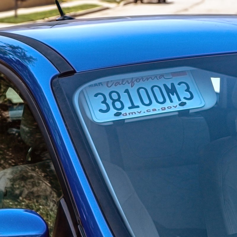 Sun Visor License Plate Mount Universal Fit No Drill No Tool Install for a Clean Look and No Clutter on The Front of Vehicle Black