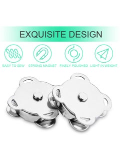 CooBigo Magnetic Snaps Buttons Plum Magnetic Snap Closures for Purses Bags Clothes Handbags ScrapbookingMagnetic Purse Closure FastenersSewing on Magnetic Snaps for DIY Craft 15mm Silver  - Image 5