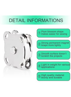 CooBigo Magnetic Snaps Buttons Plum Magnetic Snap Closures for Purses Bags Clothes Handbags ScrapbookingMagnetic Purse Closure FastenersSewing on Magnetic Snaps for DIY Craft 15mm Silver  - Image 4