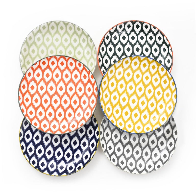 Miicol Side Plates Set of 6 Small Tapas Plates 15cm  6 inch Ceramic Dessert Plate Colourful Round Tea Plate Serving Dishes for Cake Bread Salad Starter