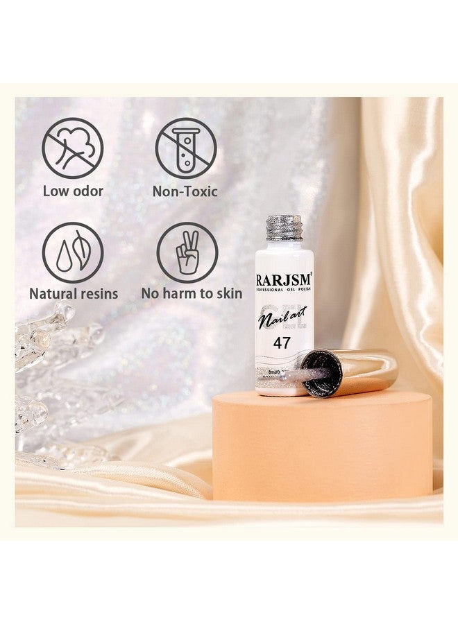 RARJSM Gel Liner Nail Art Silver Glitter Design Gel Nail Polish 1 Bottle 8Ml Soak Off Uv Led Curing Requires Build In Thin Brush Striper Gel Polish For Home Salon Diy Nail Manicure Painting Decoration - Image 3