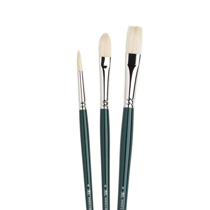 Winsor Newton Winsor & Newton Winton Long Handle Brush (3 Pack) (Round 4, Filbert 6, Flat 8) - Image 2