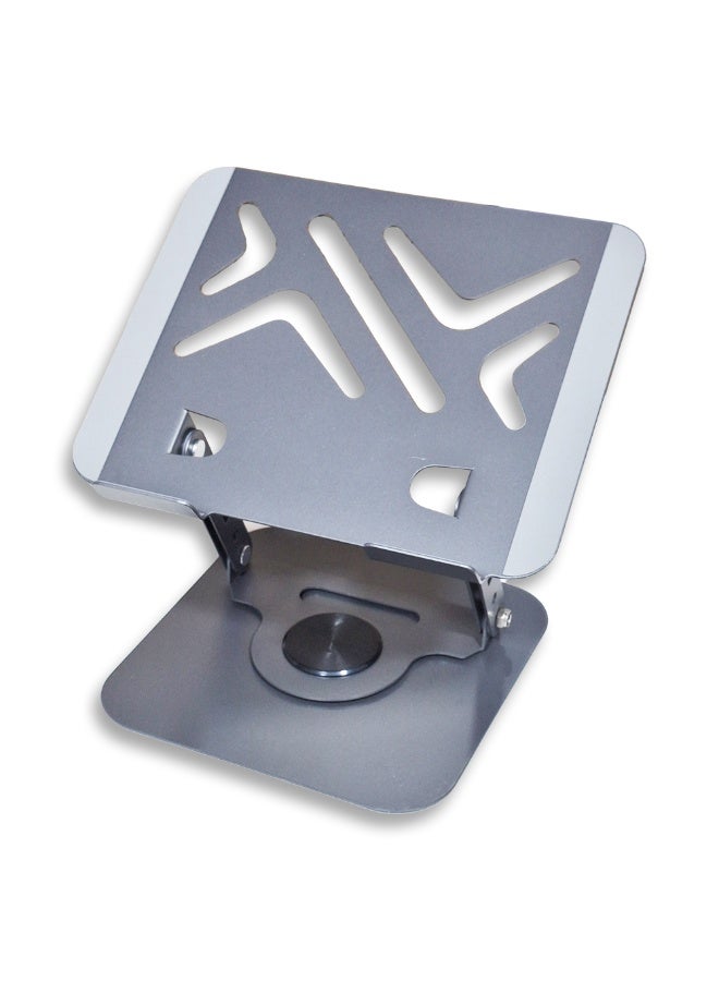 Foldable tablet and laptop stand with stylish and high-quality metal design, 360° rotation for an ideal viewing experience, supports ventilation to cool devices and preserve their lifespan, suitable for iPad and mobile phones, easy to store and carry, and ideal for studying, working or watching content anywhere - Image 2