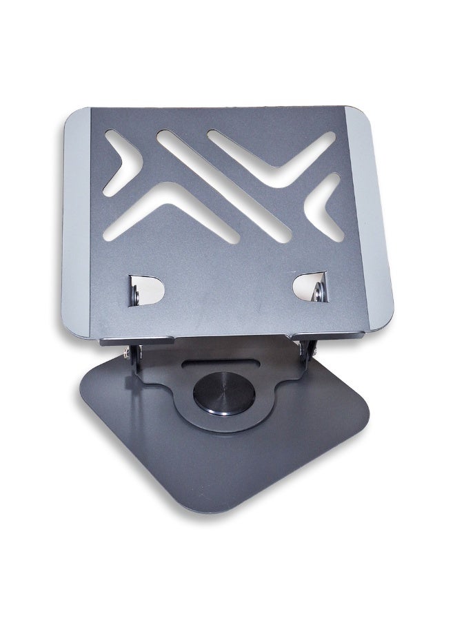 Foldable tablet and laptop stand with stylish and high-quality metal design, 360° rotation for an ideal viewing experience, supports ventilation to cool devices and preserve their lifespan, suitable for iPad and mobile phones, easy to store and carry, and ideal for studying, working or watching content anywhere - Image 5